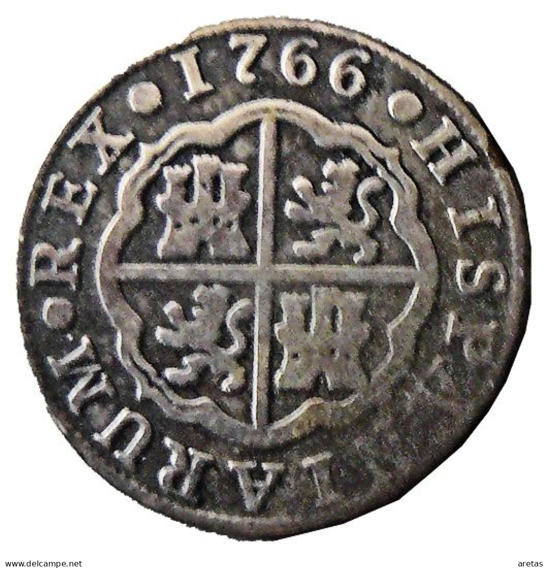 CARLOS III - 2 Reales D'argent 1766 - Münzen Der Provinzen
