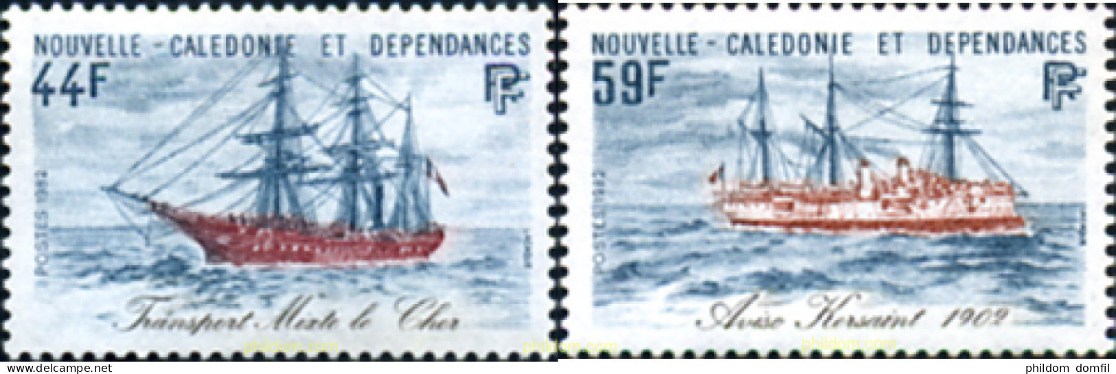 256579 MNH NUEVA CALEDONIA 1982 BARCOS ANTIGUOS - Used Stamps