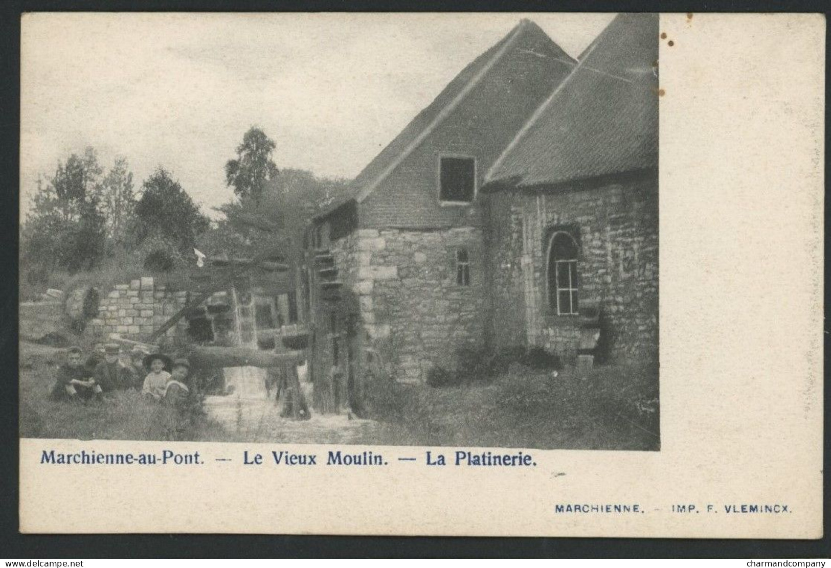 3 CPA Marchienne-au-Pont - Vieux Moulin La Platinerie / Passerelle Et Marché Couvert / L'Ecluse - Voir Scans - Charleroi