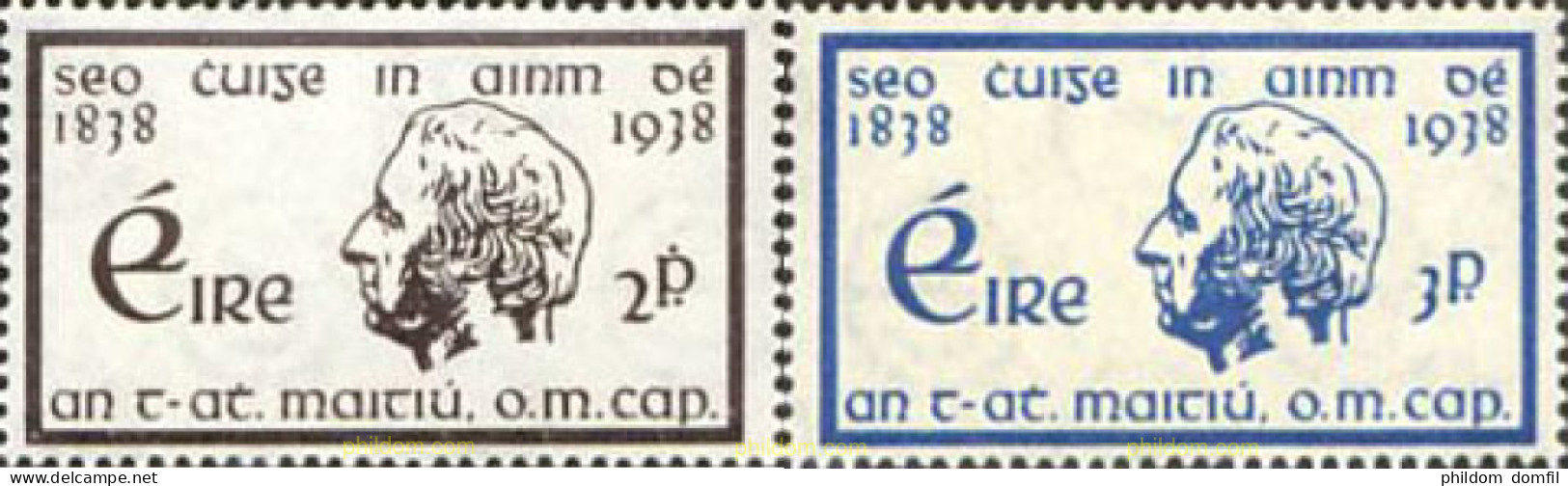 164357 MNH IRLANDA 1938 CENTENARIO DE LA CRUZADA DEL PADRE MATHEW - Unused Stamps
