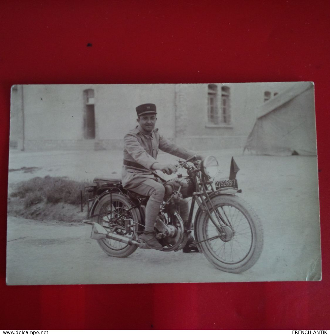 CARTE PHOTO MOTO CAMP DE SISSONNE 1929 - Motorbikes