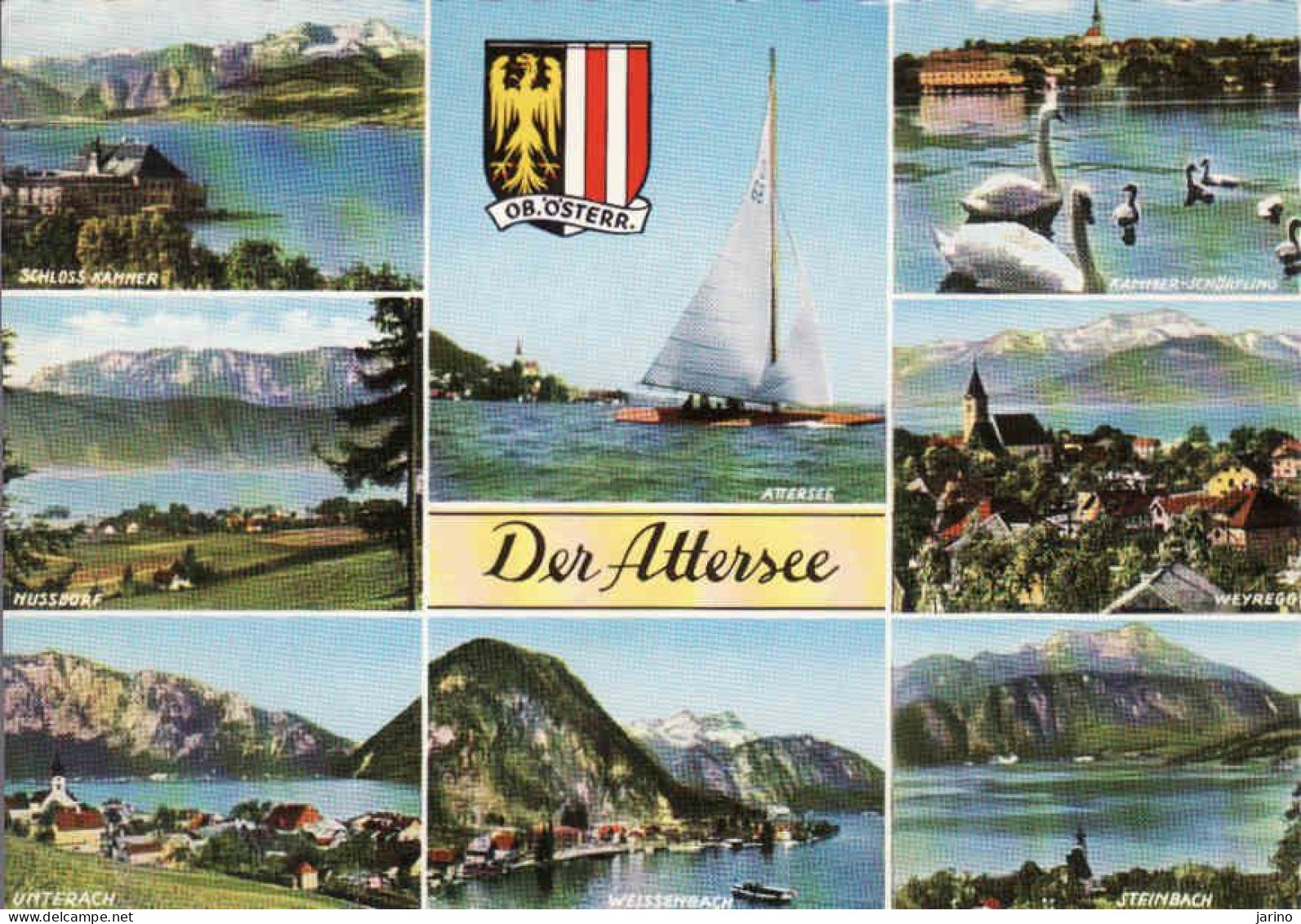 Austria, Ober Austria, Attersee, Wappen, Schloss Kammer, Nussdorf, Unterach, Bezirk Vöcklabruck, Gebraucht 1977 - Attersee-Orte