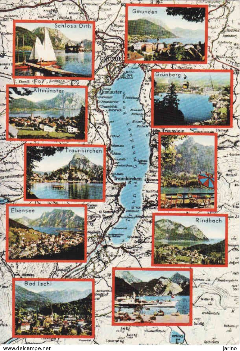 Austria, Ober Austria, Traunsee, Gmunden, Schloss Ort, Altmunster, Grunberg, Ebensee, Bad Ischl, Gebraucht 1978 - Traun