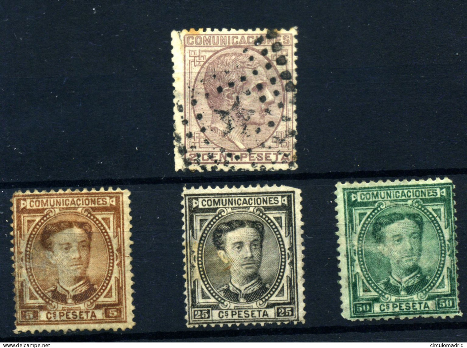 España Nº 174*, 177*, 179*, 190 Usados. Año 1876/8 - Unused Stamps