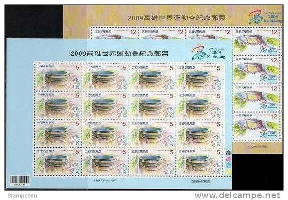 Taiwan 2009  World Games Stamps Sheets Stadium Athletics Basketball Volleyball - Blocks & Kleinbögen