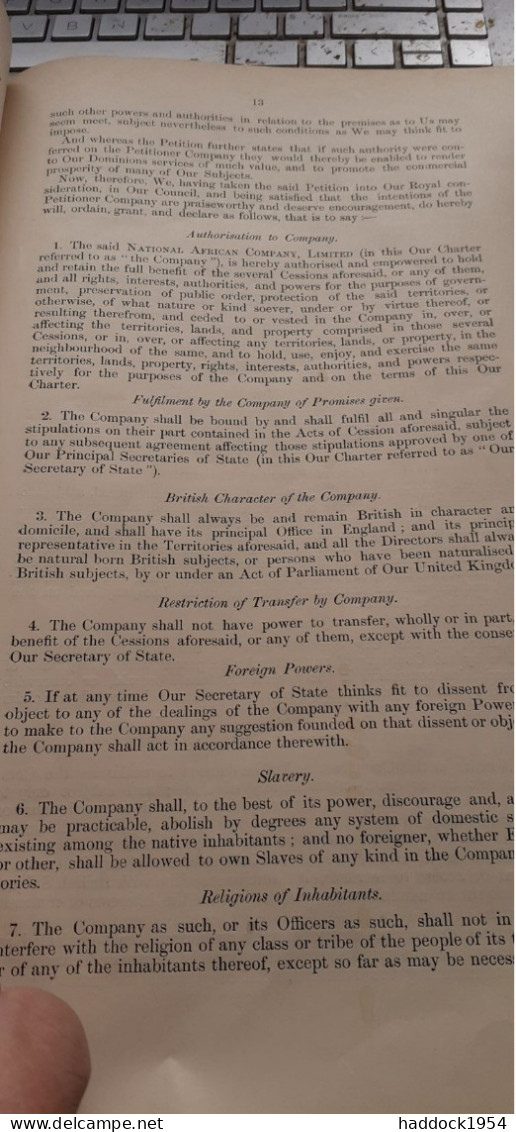 Royal Niger Company Wyman And Sons 1899 - Africa