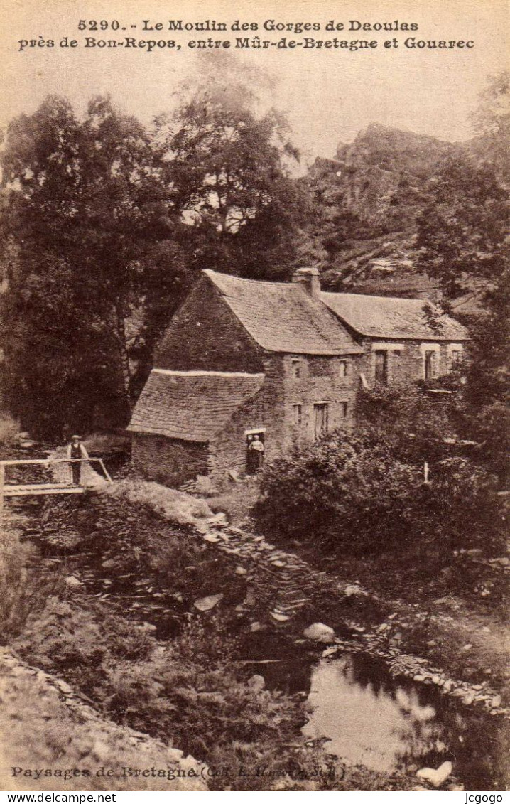 Le Moulin Des Gorges De Daoulas Près De Bon-Repos, Entre Mûr De Bretagne Et Gouarec. Collection: E.Hamonic - Daoulas