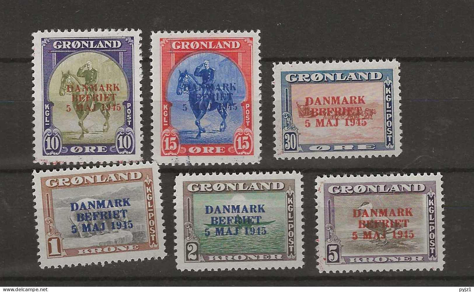 1945 MNH Greenland Mi 29-25-I Wrong Colours Postfris** - Unused Stamps