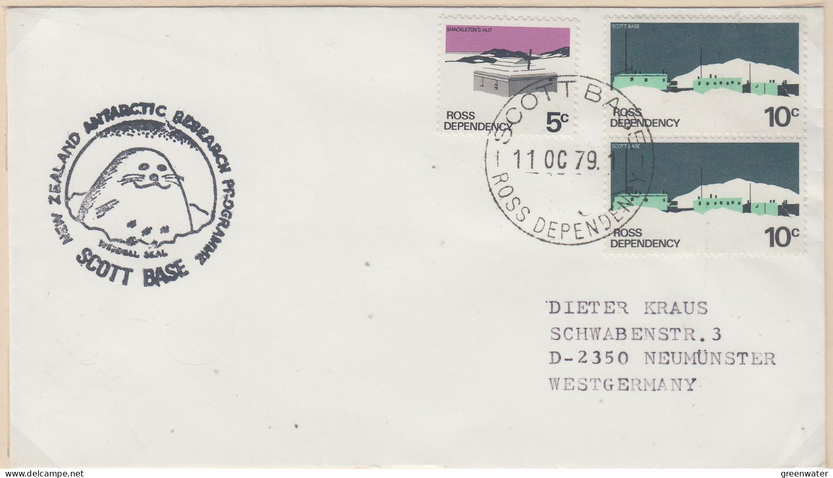 Ross Dependency Cover Ca Scott Base NZ Antarctic Research Programme Ca Scott Base 11 OC 1979 (XX166) - Brieven En Documenten