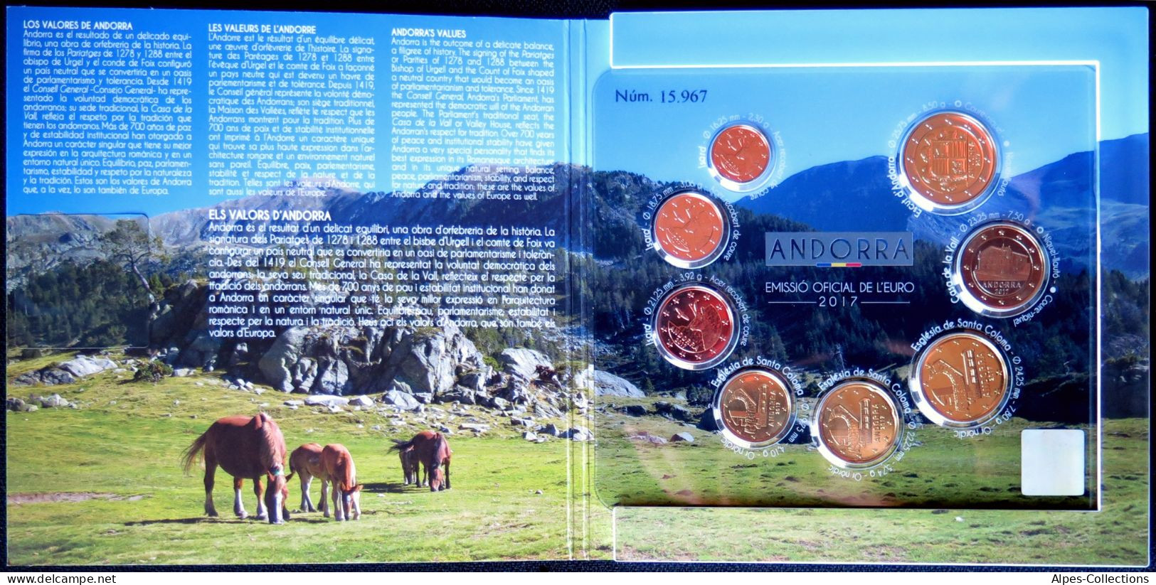 ANX2017.1 - COFFRET BU EUROS ANDORRE 2017 - 1 Cent à 2 Euros - Andorra