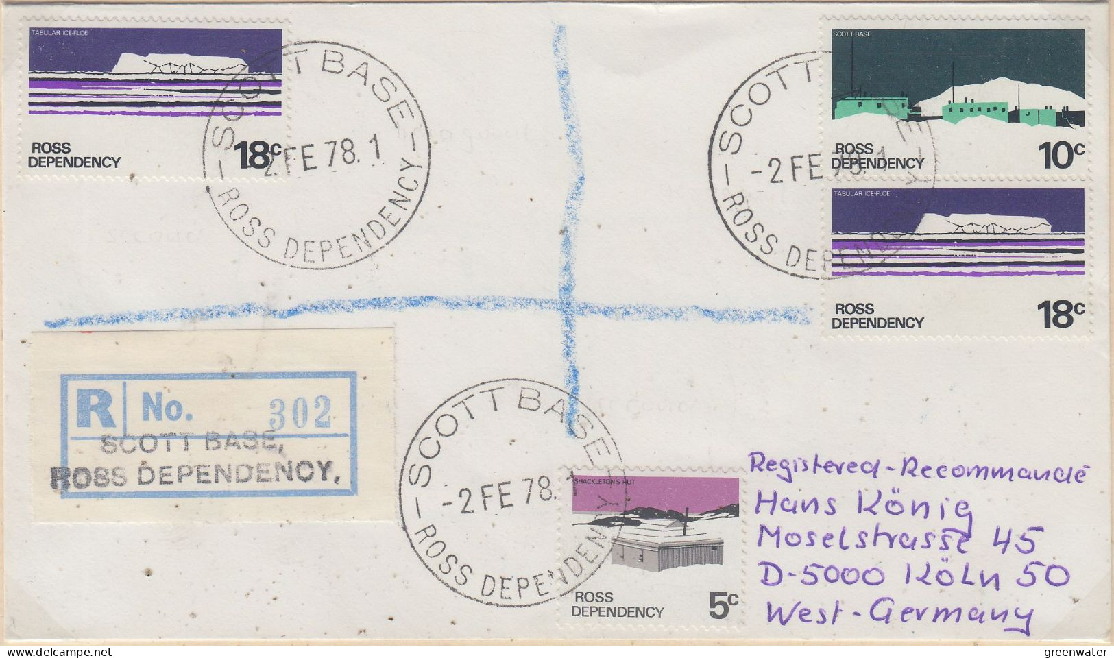 Ross Dependency Registered Cover  Ca Scott Base 2 FE 1978 (XX166C) - Covers & Documents