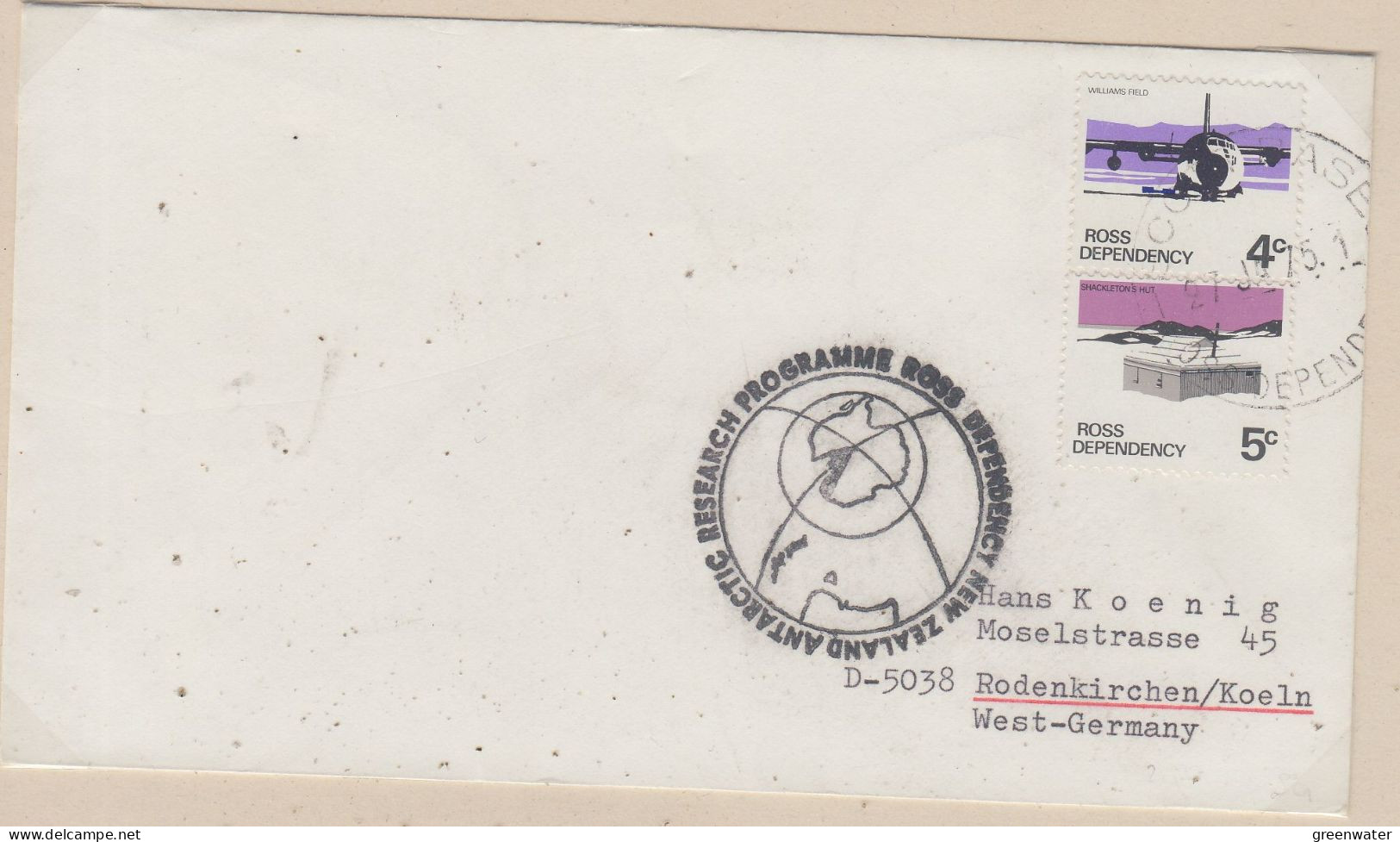 Ross Dependency Cover  NZ  Antarctic Research  Expedition Ca Scott Base 27 JA 1975 (XX167C) - Briefe U. Dokumente