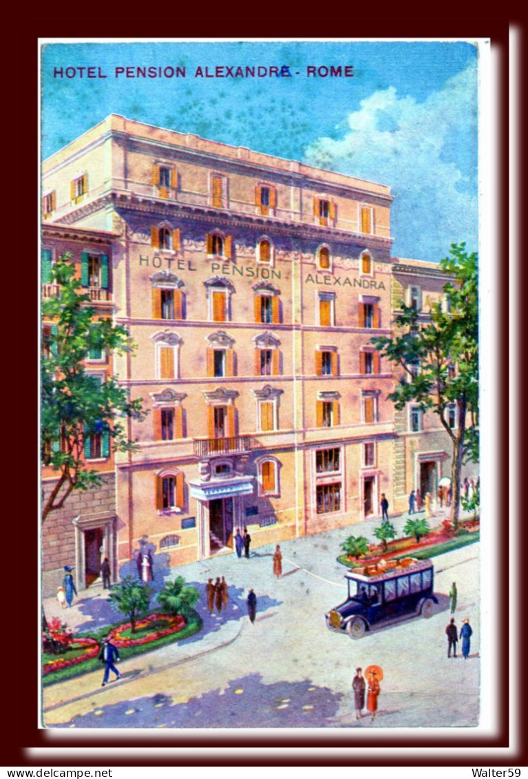 1925 C. Italia Italy Postcard Hotel Alexandra Via Veneto Roma Rome Unposted Cartolina Nuova - Bars, Hotels & Restaurants