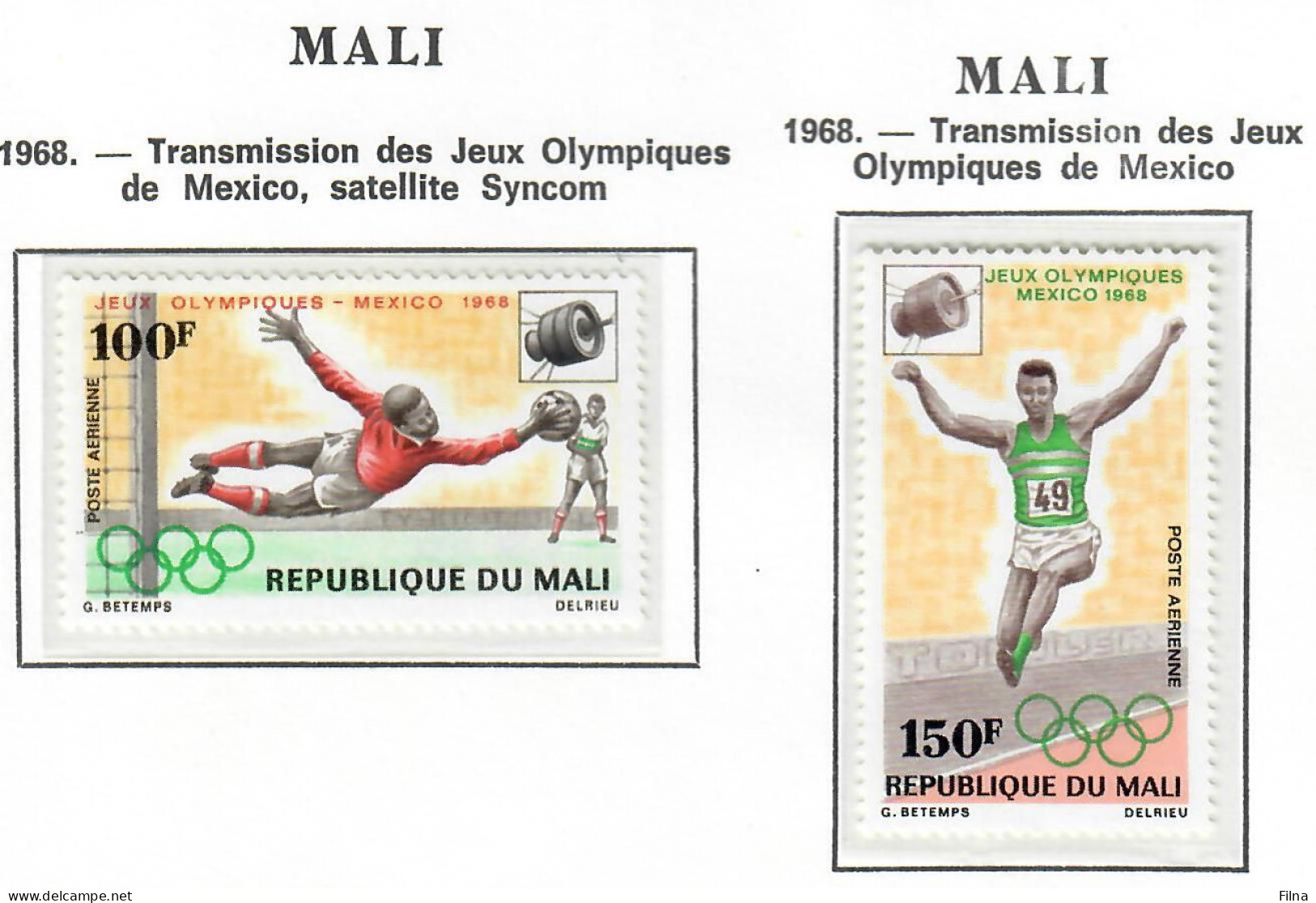 MALI 1968 SPORT OLIMPIADI MEXICO 1968 SPAZIO SATELLITE - MNH/** - Mali (1959-...)