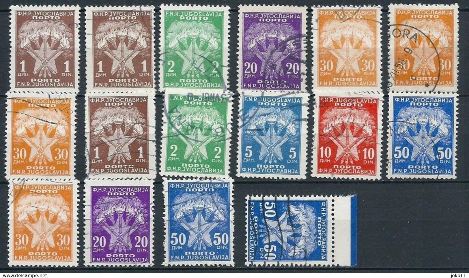 Jugoslawien, 1951, Portomarken, Mi.-Nr. 100-106, Gestempelt - Postage Due