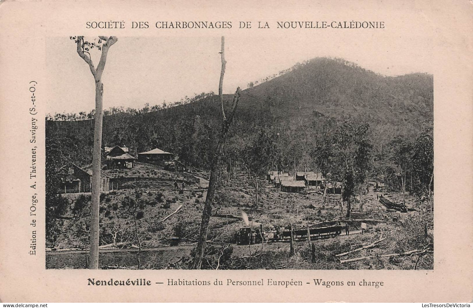 Nouvelle Calédonie - Nondoueville - Habitations Du Personnel Européen - Wagons - Charbonnages - Carte Postale Ancienne - New Caledonia