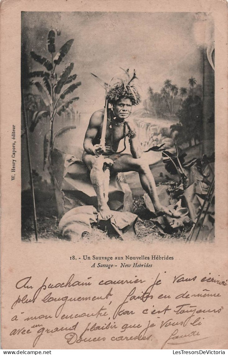 Nouvelles Hébrides - Un Sauvage - New Hebrides - Edit Henry Caporn - Carte Postale Ancienne - Polynésie Française