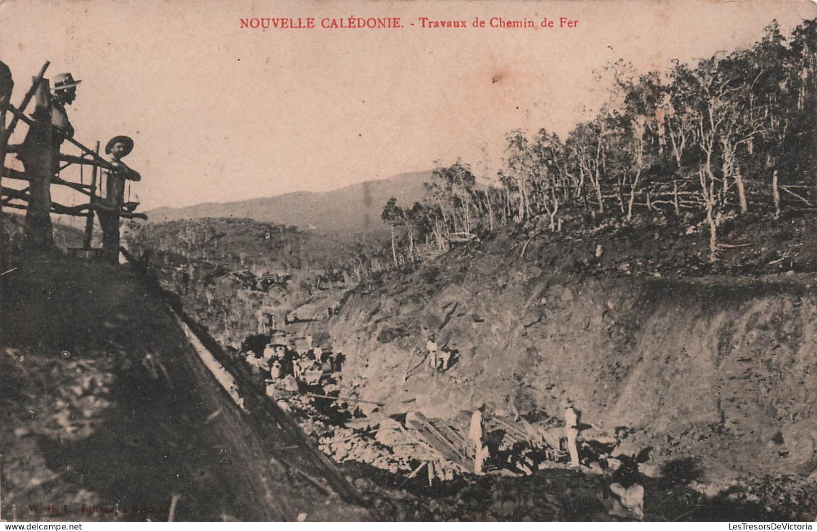 Nouvelle Caledonie - Travaux De Chemin De Fer - Carte Postale Ancienne - Nouvelle-Calédonie