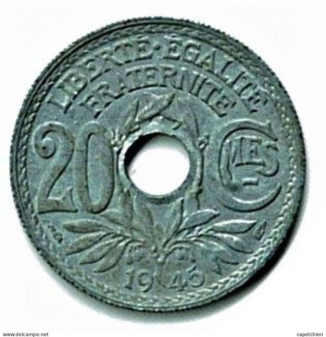 FRANCE / 20 CENTIMES / 1945 / ZINC - 20 Centimes