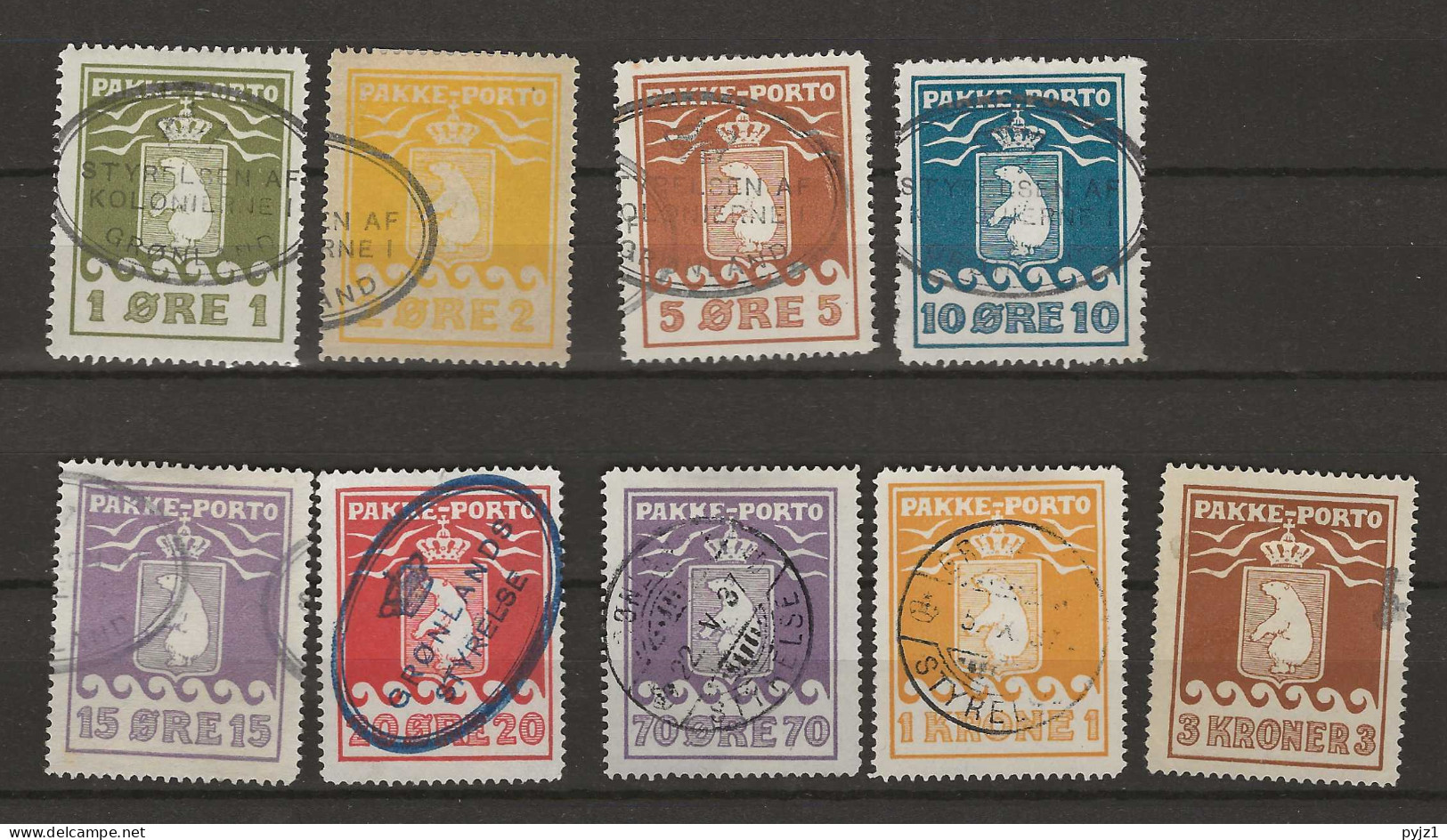 1915 USED Greenland Mi 4-12 - Oblitérés