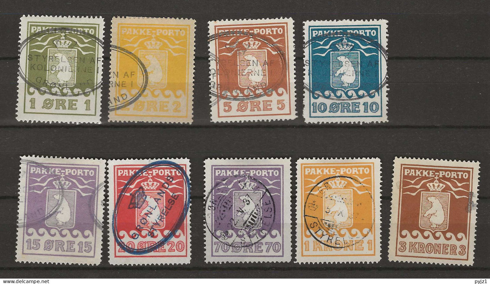 1915 USED Greenland Mi 4-12 - Used Stamps