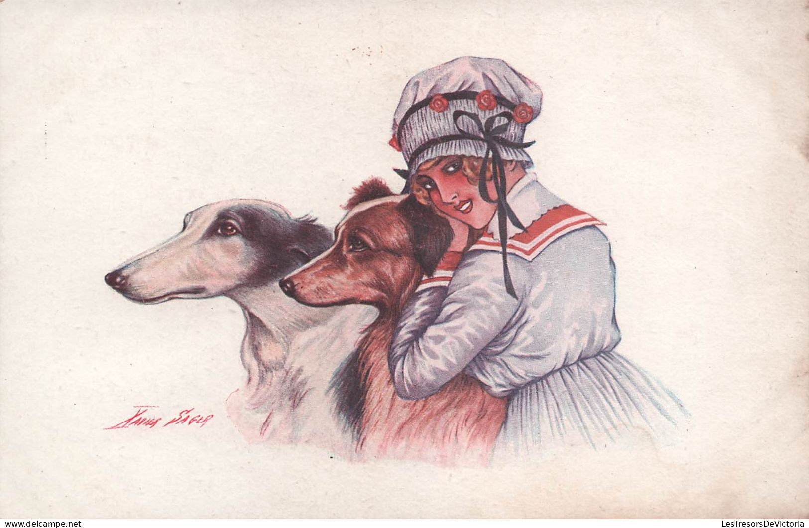 Illustrateur - Xavier Sager - Nos Amis Fideles - Chiens - Carte Postale Ancienne - Sager, Xavier