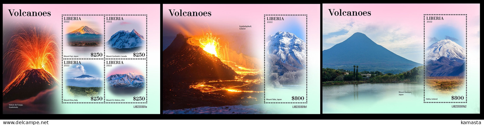 Liberia  2022 Volcanoes. (301) OFFICIAL ISSUE - Volcans