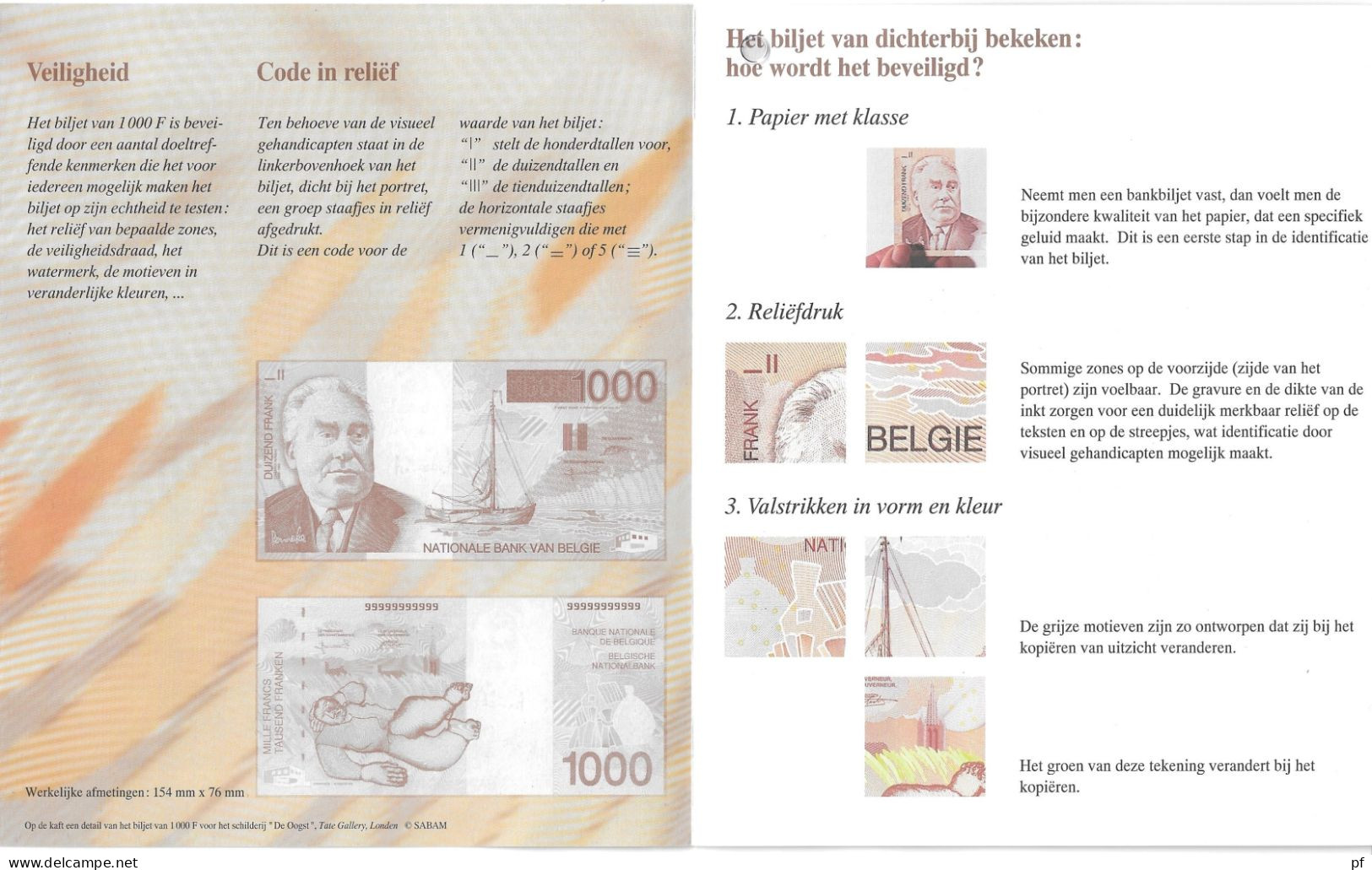 3 Info Brochures Nat Bank Mbt Bankbiljetten 500 F Rene Magritte - 1000 F Constant Permeke - 10000 F Albert II En Paola - [ 9] Colecciones