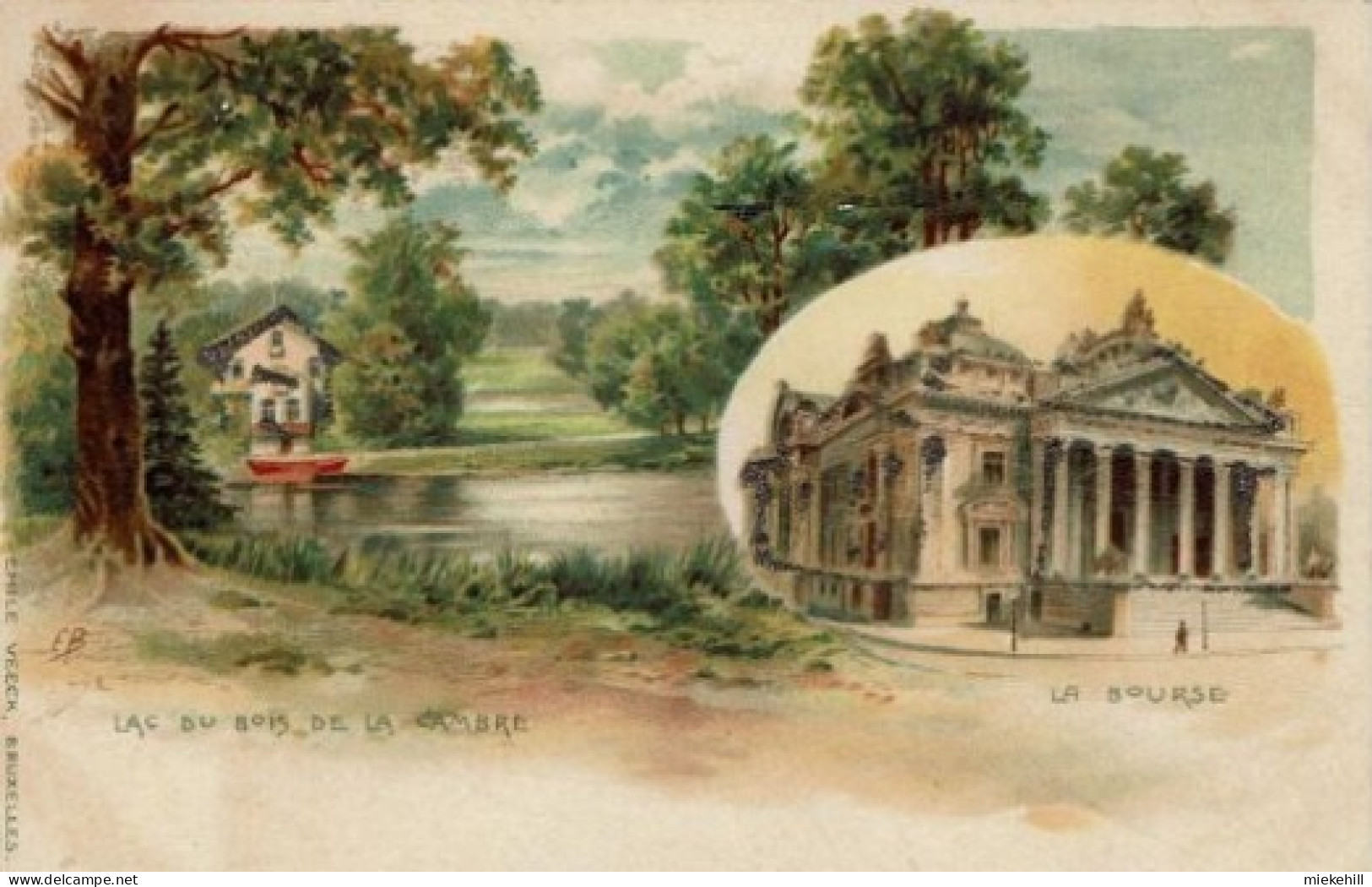 BRUXELLES-MULTIVUES-LAC DU BOIS DE LA CAMBRE-LA BOURSE - Panoramische Zichten, Meerdere Zichten