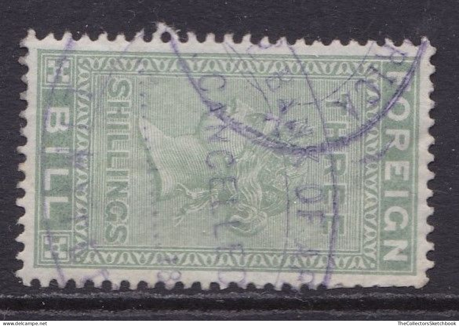 GB Fiscal/ Revenue Stamp. Foreign Bill 3/ - Green  Perf 14 Barefoot 92 - Revenue Stamps