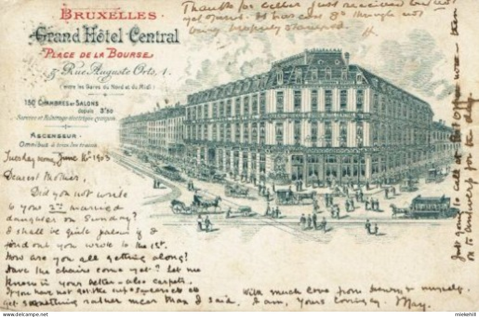 BRUXELLES-RUE AUGUSTE ORTS-GRAND HOTEL CENTRAL - Cafés, Hôtels, Restaurants