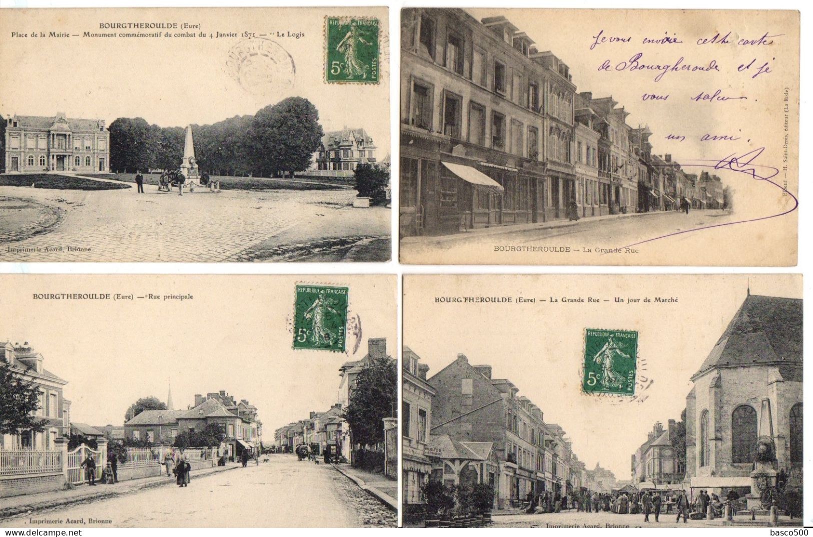 1908 BOURGTHEROULDE - 15 Cartes Différentes - Bourgtheroulde