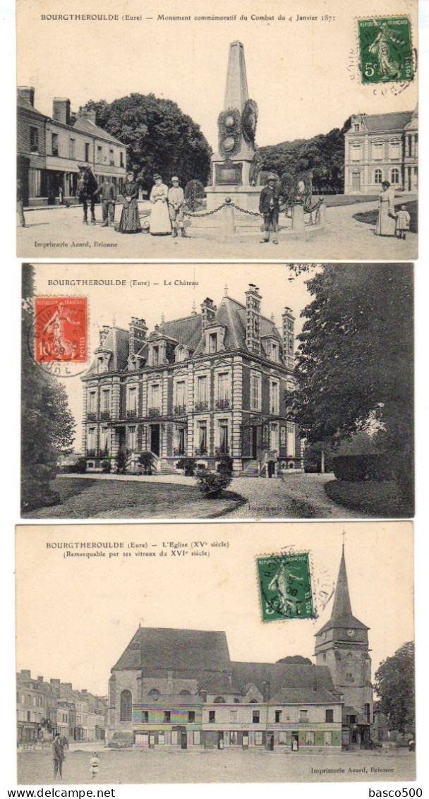 1908 BOURGTHEROULDE - 15 Cartes Différentes - Bourgtheroulde