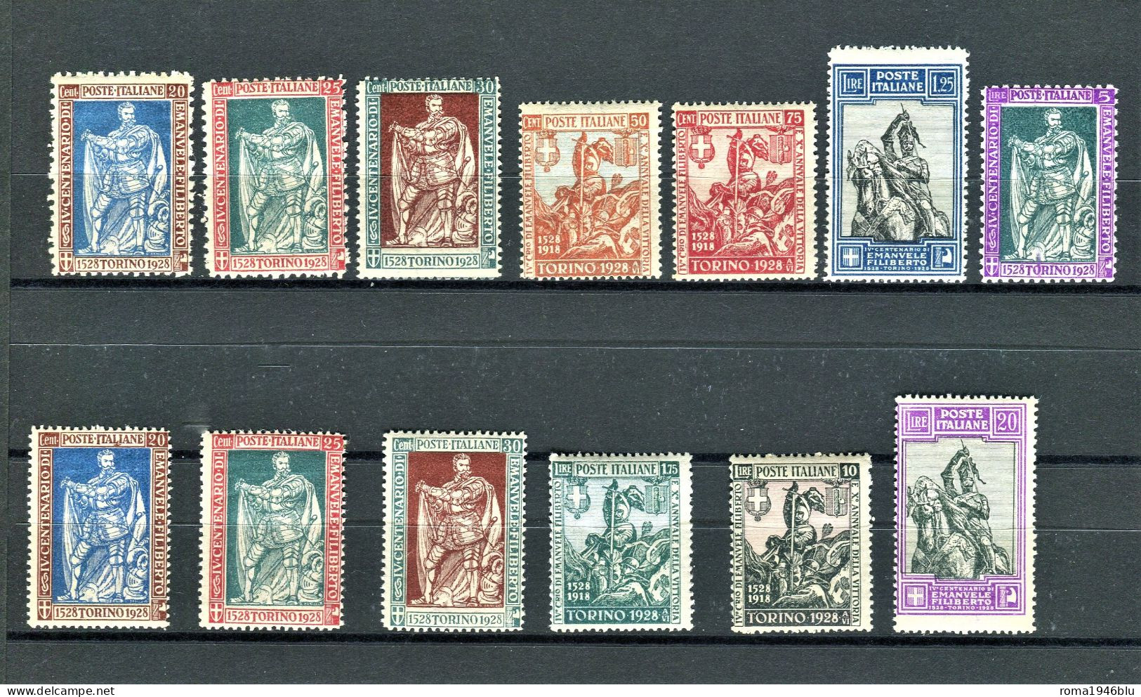 REGNO 1928 EMANUELE FILIBERTO SER. CPL.13 V.** MNH LUSSO C. DIENA - Nuovi