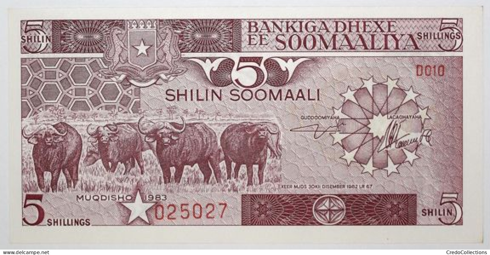 Somalie - 5 Shillings - 1983 - PICK 31a - NEUF - Somalie