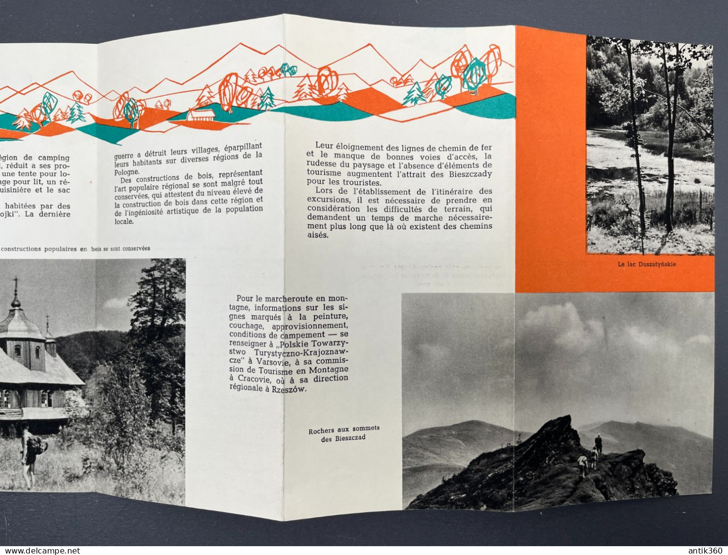 Ancienne Brochure Dépliant Touristique Camping Dans Les Montagnes Bieszczady Pologne - Reiseprospekte