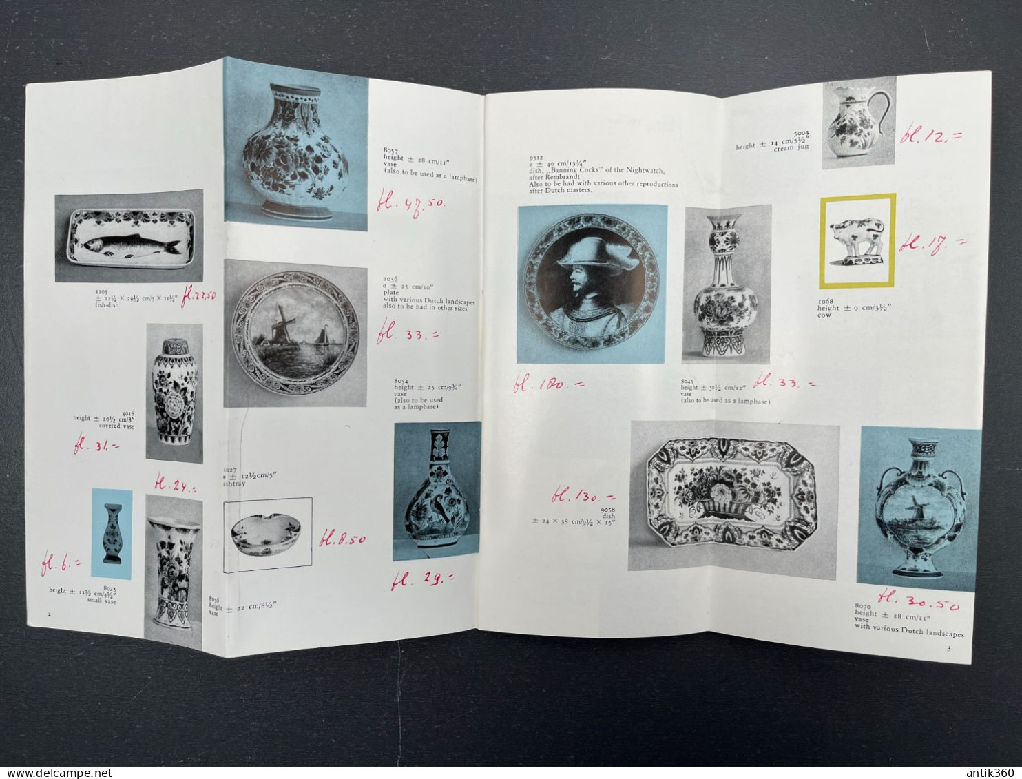 Ancienne Brochure Touristique Catalogue Faïence De Delft Avec Tarifs - Reiseprospekte