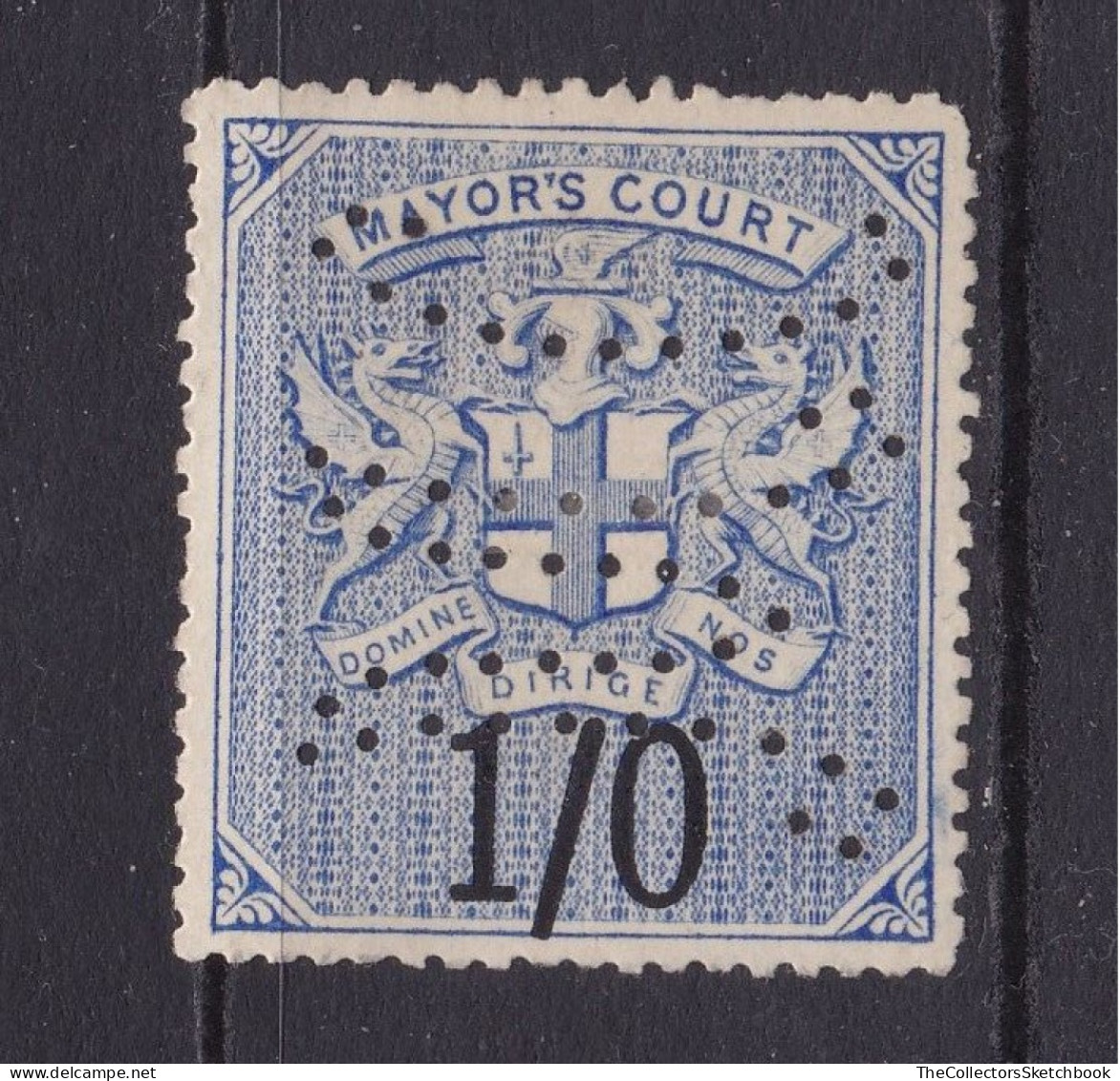 GB Fiscal/ Revenue Stamp.  Mayors Court 1/- Blue And Black Barefoot 3 Good Used - Steuermarken