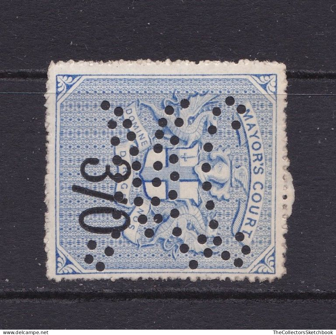 GB Fiscal/ Revenue Stamp.  Mayors Court 3/- Blue And Black Barefoot 7 Good Used - Fiscaux