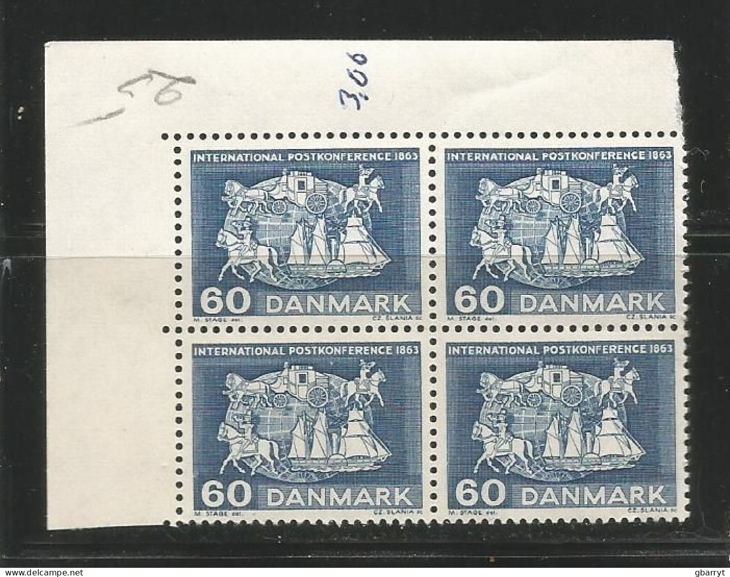 Denmark Scott # 408  UL Corner Block Block Of 4 MNH VF ...............................(DR2) - Nuovi