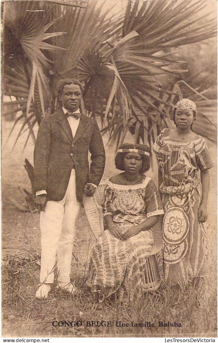 CONGO BELGE - Une Famille Baluba - Carte Postale Ancienne - Belgian Congo