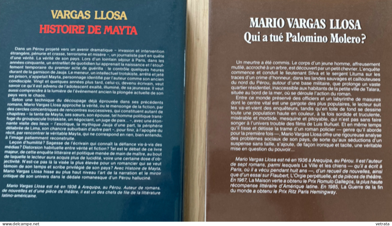 MARIO VARGAS LLOSA : 4 Livres =  Histoire De Mayta / Qui A Tué Palomino Moléro ? (Gallimard-1986/87-Très Bon état) / La - Lots De Plusieurs Livres