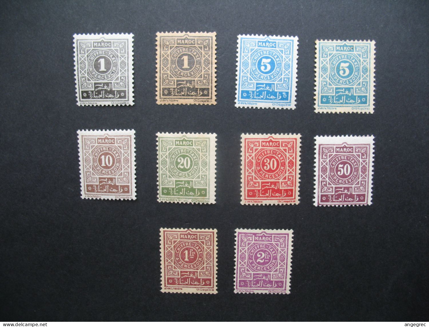 Maroc Stamps French Colonies  1917-1926  Taxe N° 27 à 34   Neuf */**     Voir Infime Rousseurs - Strafport