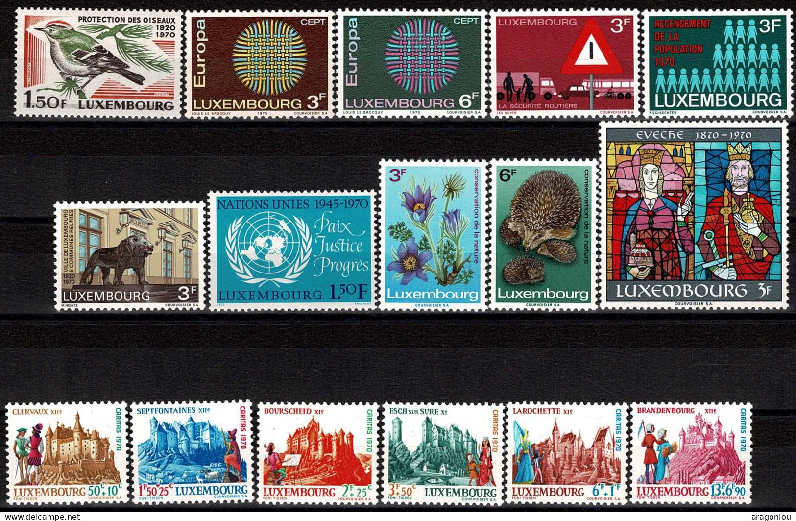 Luxembourg, Luxemburg 1970 Année Complête 9 Séries Neuf MNH** - Años Completos