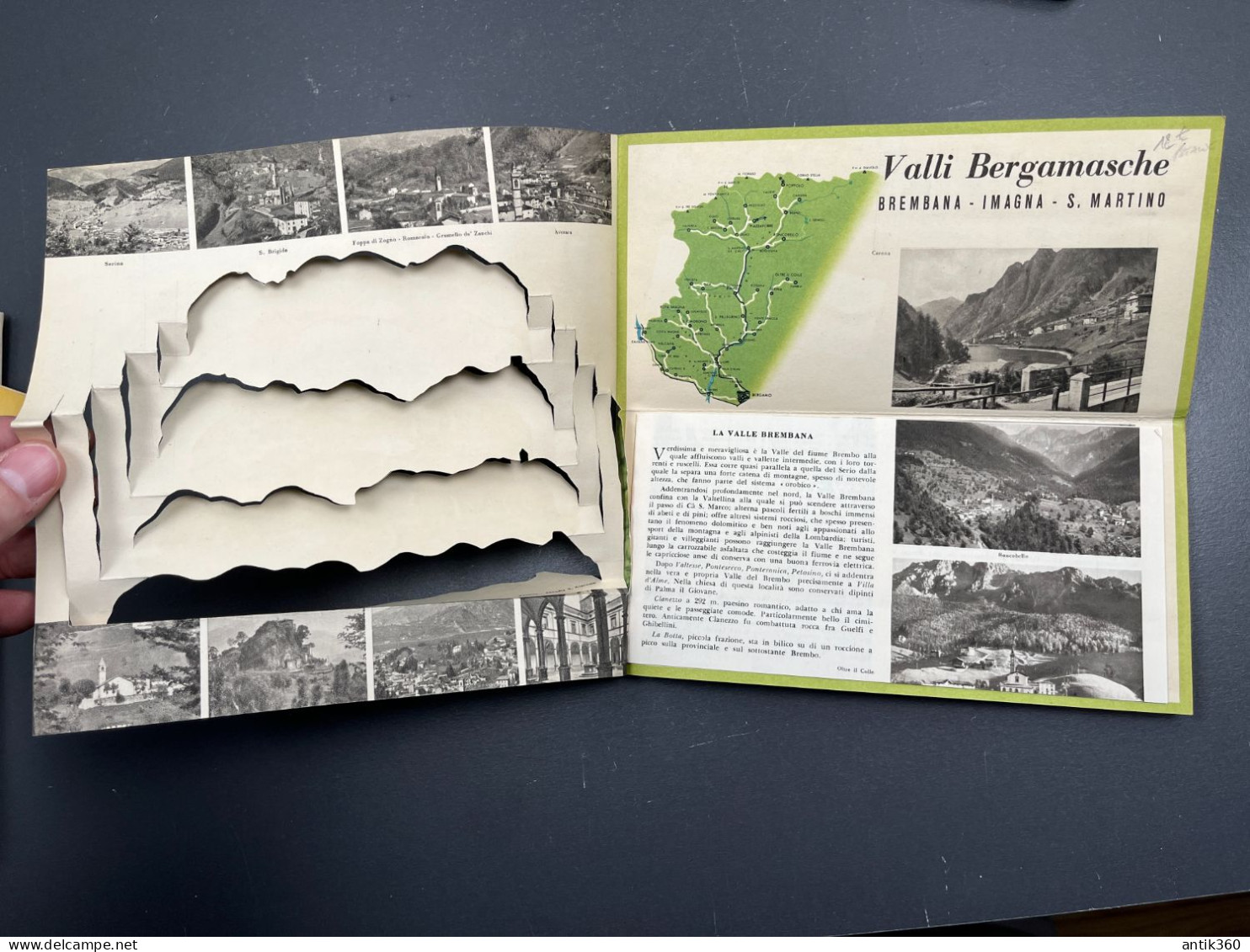 Ancien Dépliant Touristique Pop-Up Valli Bergamasche Brembana Imagna S. Martino Italie - Toeristische Brochures