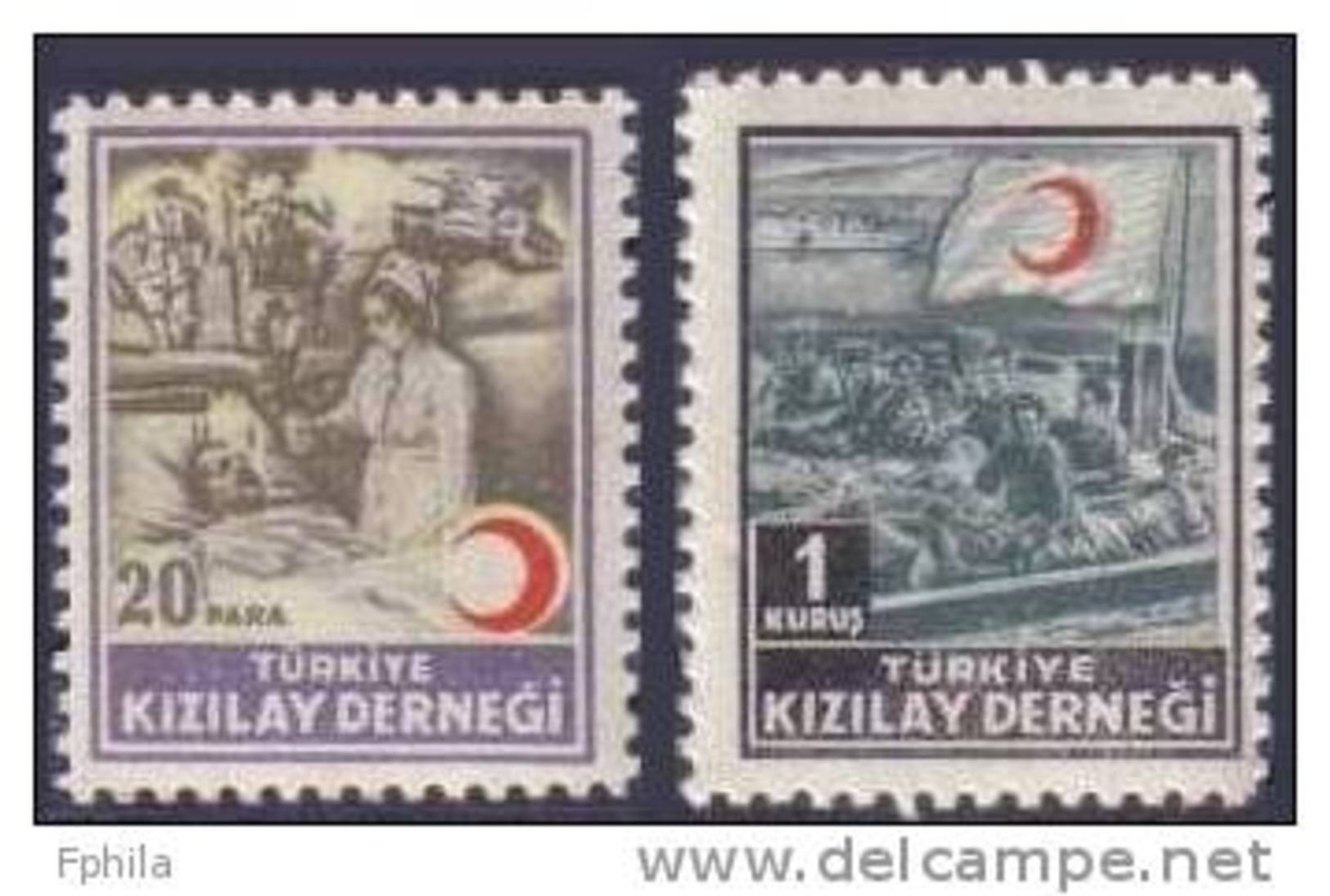 1953 TURKEY RED CRESCENT ASSOCIATION CHARITY STAMPS MNH ** - Wohlfahrtsmarken