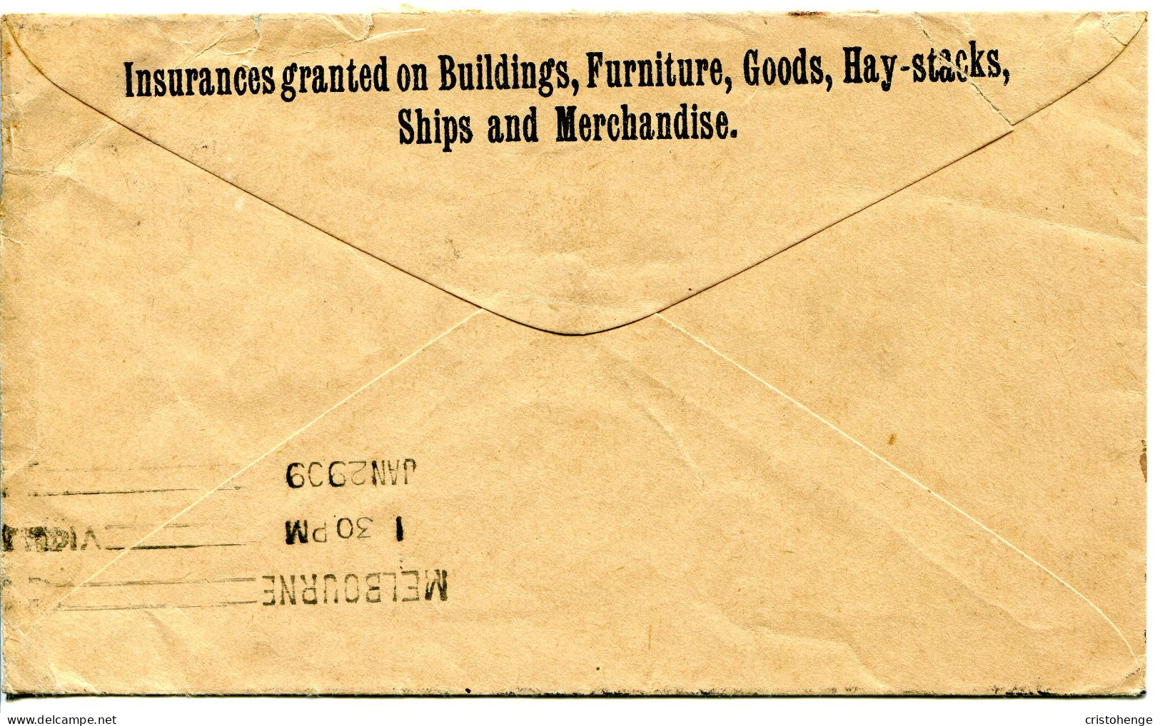 Queensland Australia 1908 New Zealand Insurance Co Ltd (Fire, Marine) - 2d Private Printed Stationery Envelope Cover - Brieven En Documenten