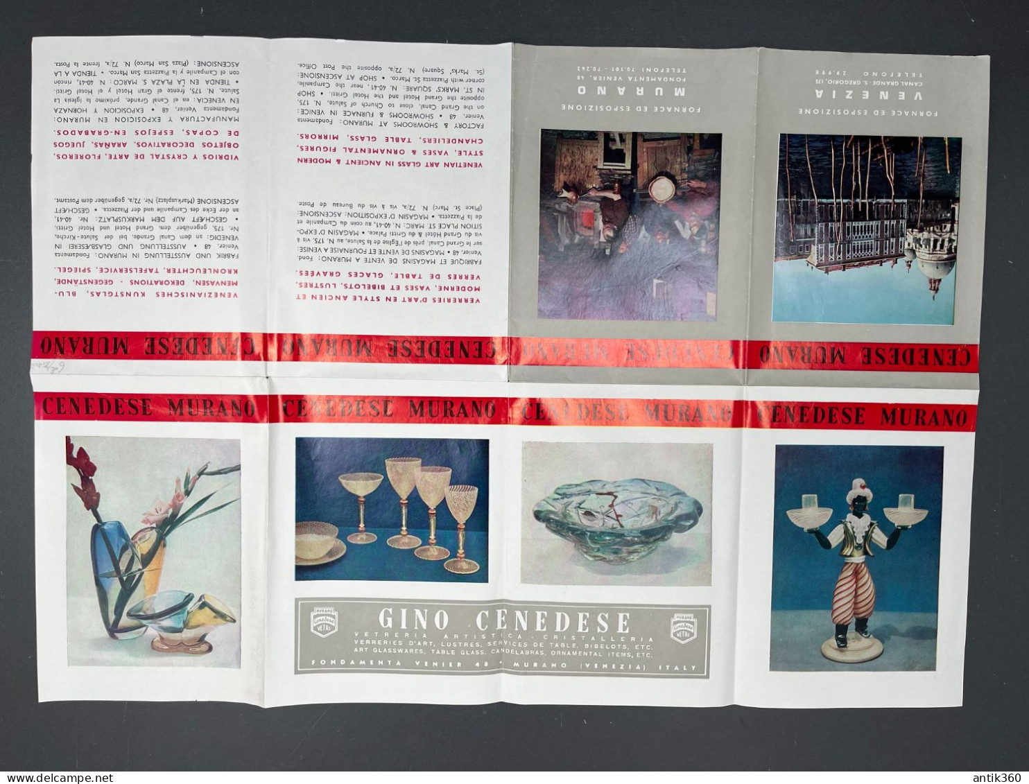 Ancien Dépliant Touristique CENEDESE MURANO Verre De Murano Italie Venise Venezia Itralie - Toeristische Brochures