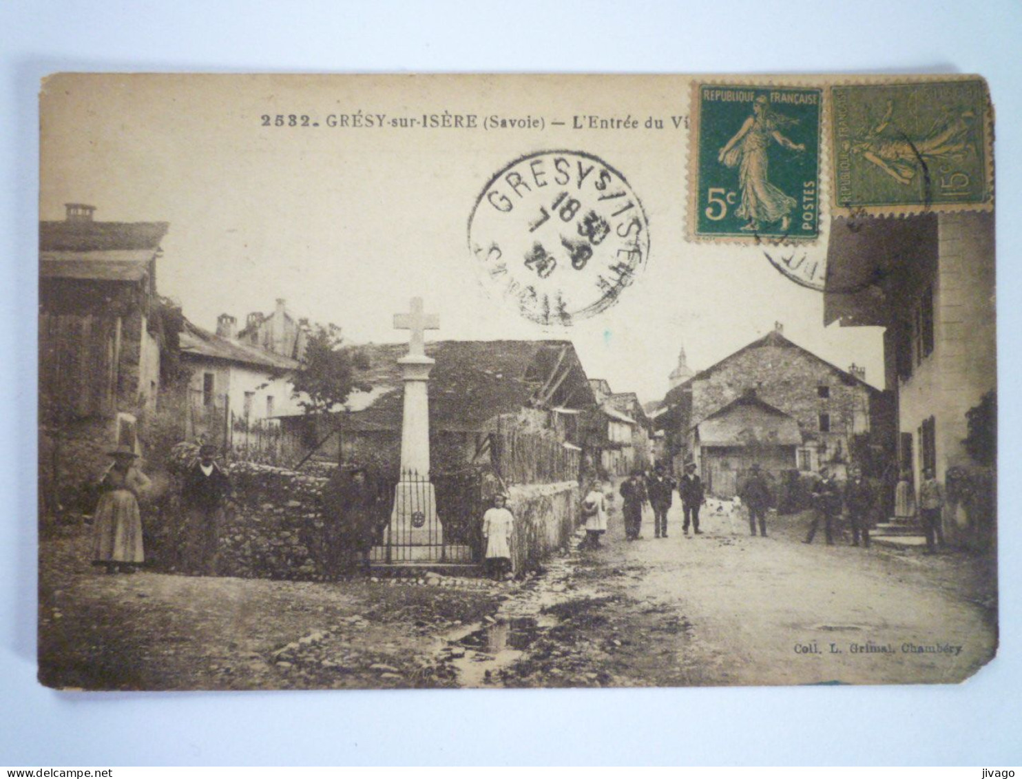 2023 - 479  GRESY-sur-ISERE  (Savoie)  :  L'Entrée Du Village  -  Belle Animation  1920   XXX - Gresy Sur Isere