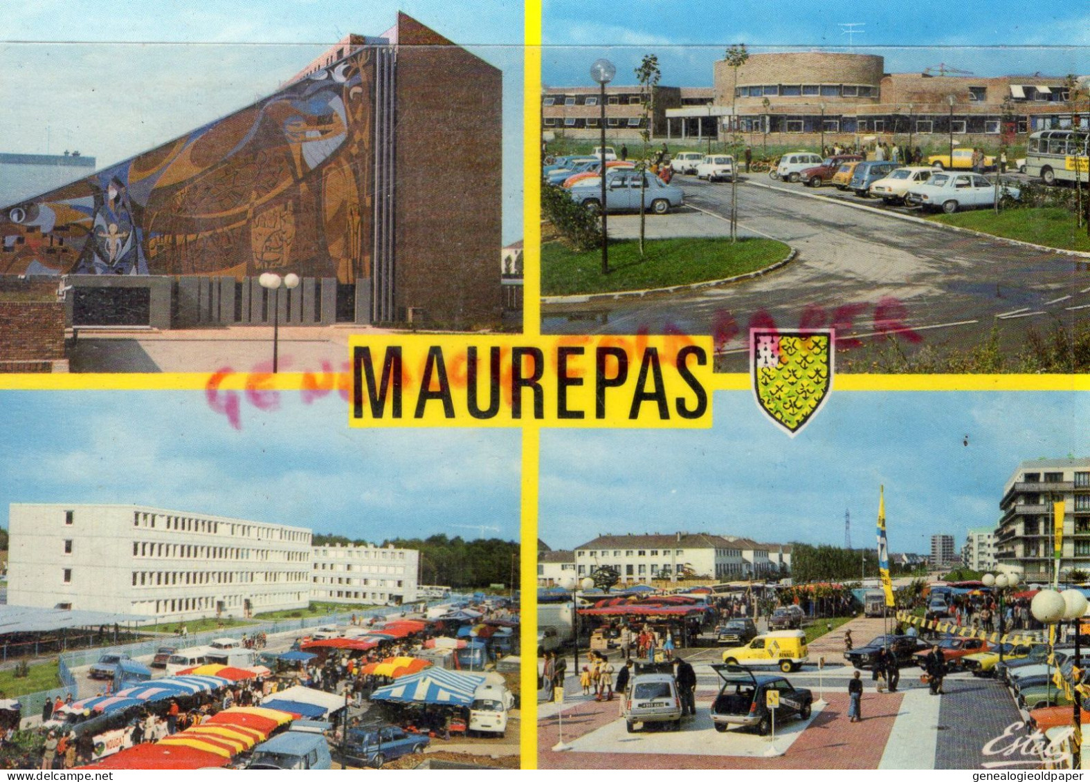 78- MAUREPAS- EGLISE NOTRE DAME DE MAUREPAS -LYCEE DES SEPT MARES- CES LOUIS PERGAUD-MARCHE -SQUARE LIVRADOIS - Maurepas